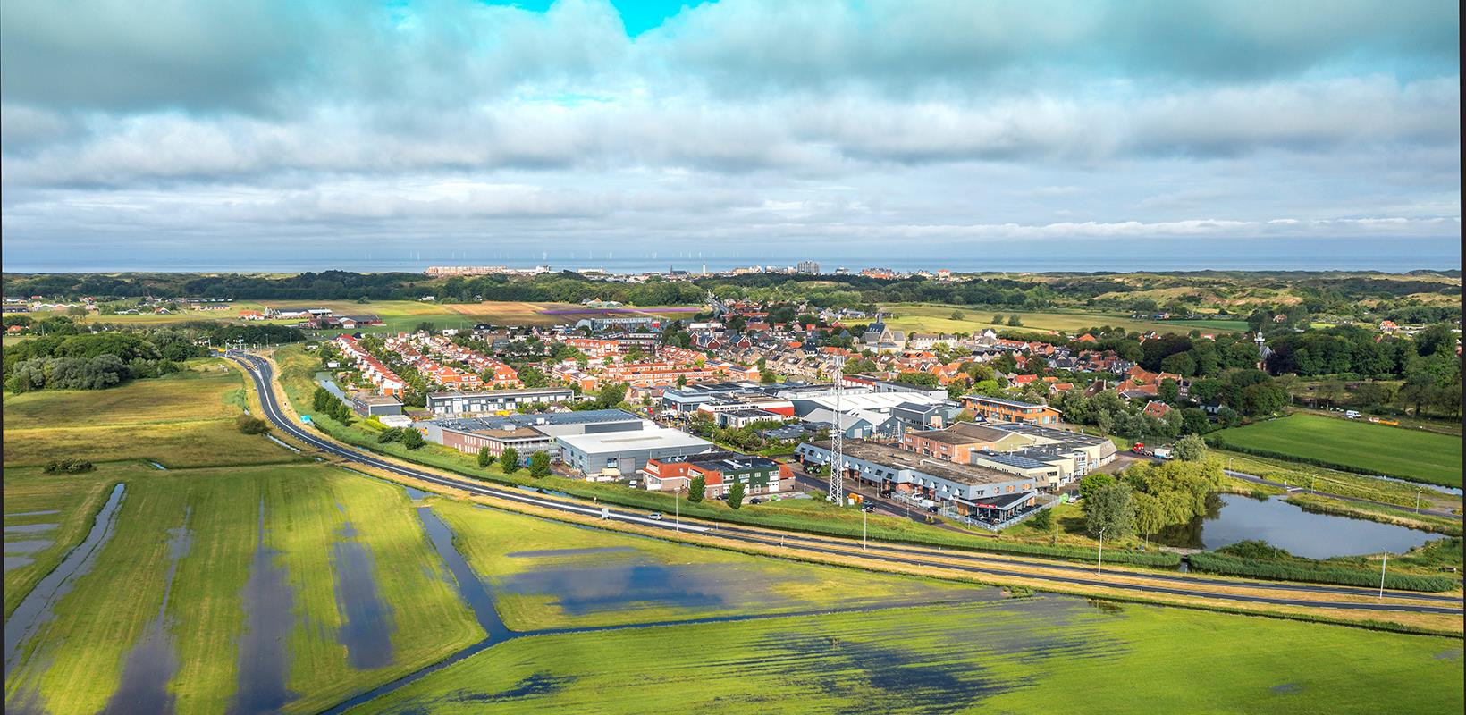 Op de Gemeenten pagina geeft de foto een luchtaanzicht weer van een gemeente Voor gemeenten